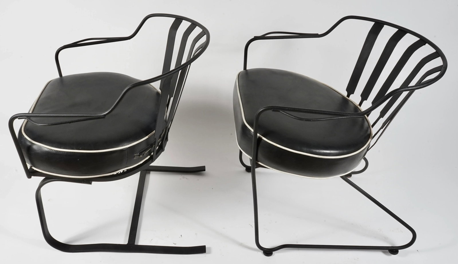 Mid 20th Century Wrought Iron Arm Chairs in the Style of Russell Woodard - Set of 2 - 3