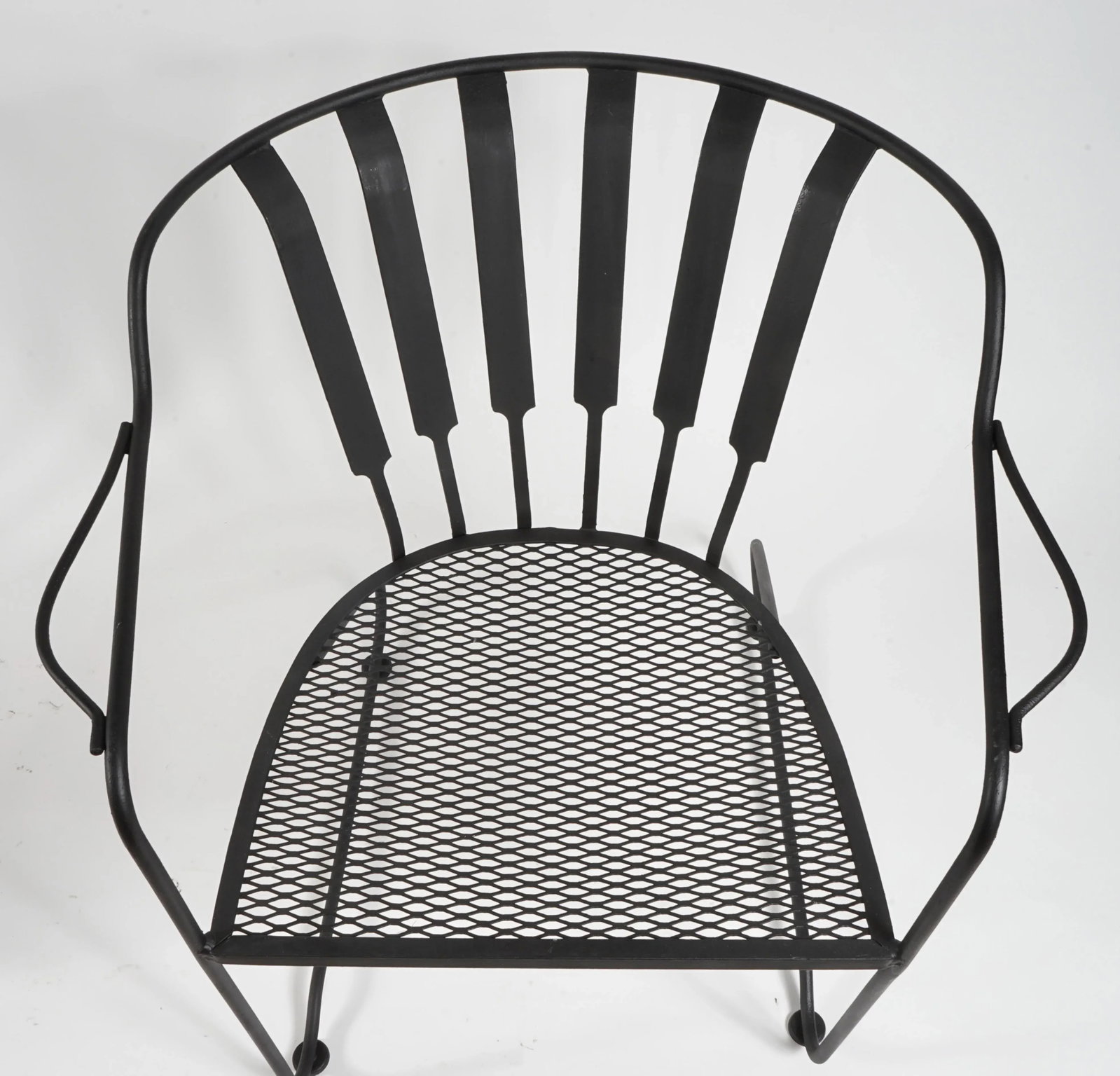 Mid 20th Century Wrought Iron Arm Chairs in the Style of Russell Woodard - Set of 2 - 7