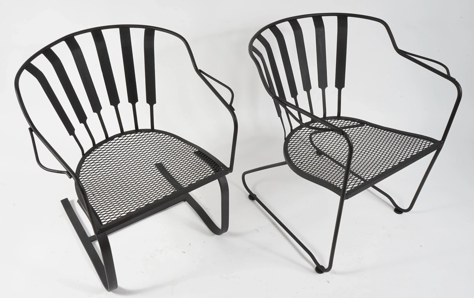 Mid 20th Century Wrought Iron Arm Chairs in the Style of Russell Woodard - Set of 2 - 9