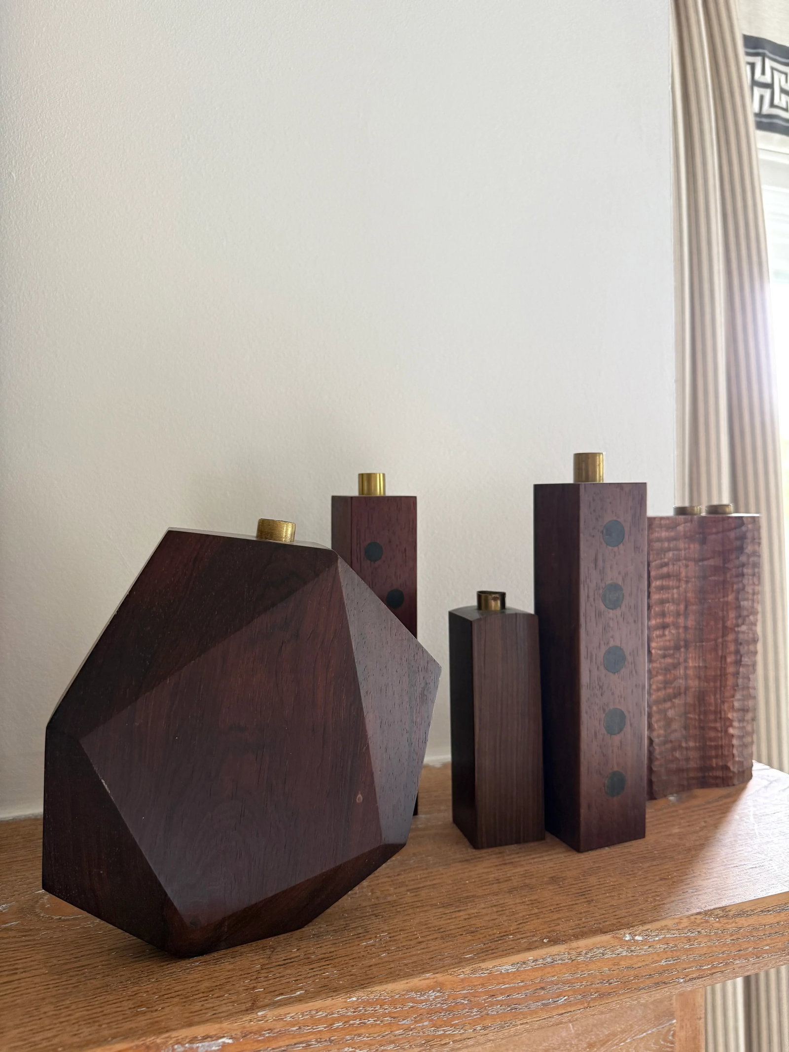 Mid 20th Century Hardwood Candle Holders - Set of 5 - 3