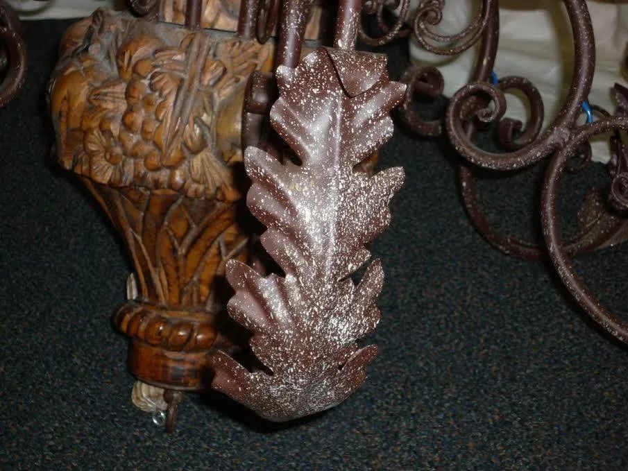 Iron & Wood Chandelier - 5
