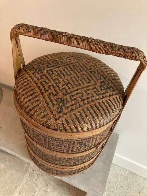 Early 20th Century Chinese Rattan Wedding Basket - 2