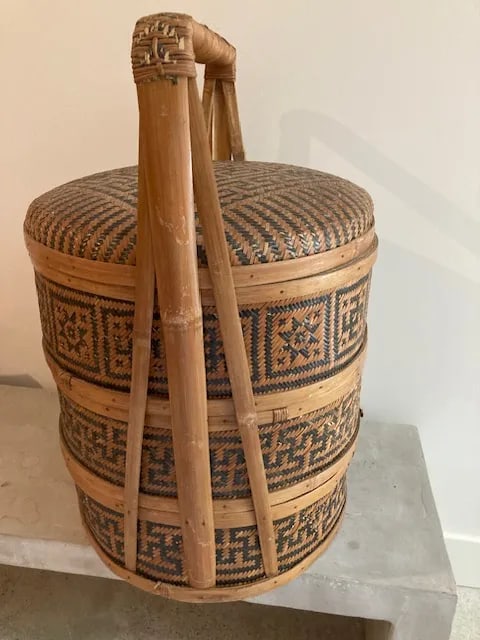 Early 20th Century Chinese Rattan Wedding Basket - 3