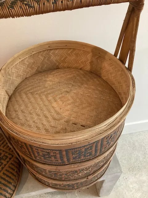 Early 20th Century Chinese Rattan Wedding Basket - 4