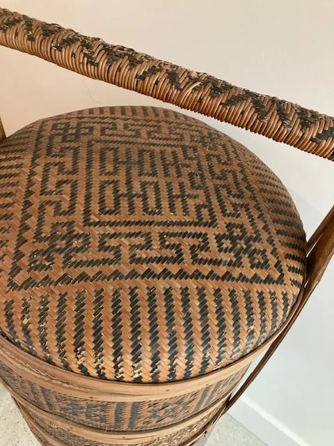 Early 20th Century Chinese Rattan Wedding Basket - 6