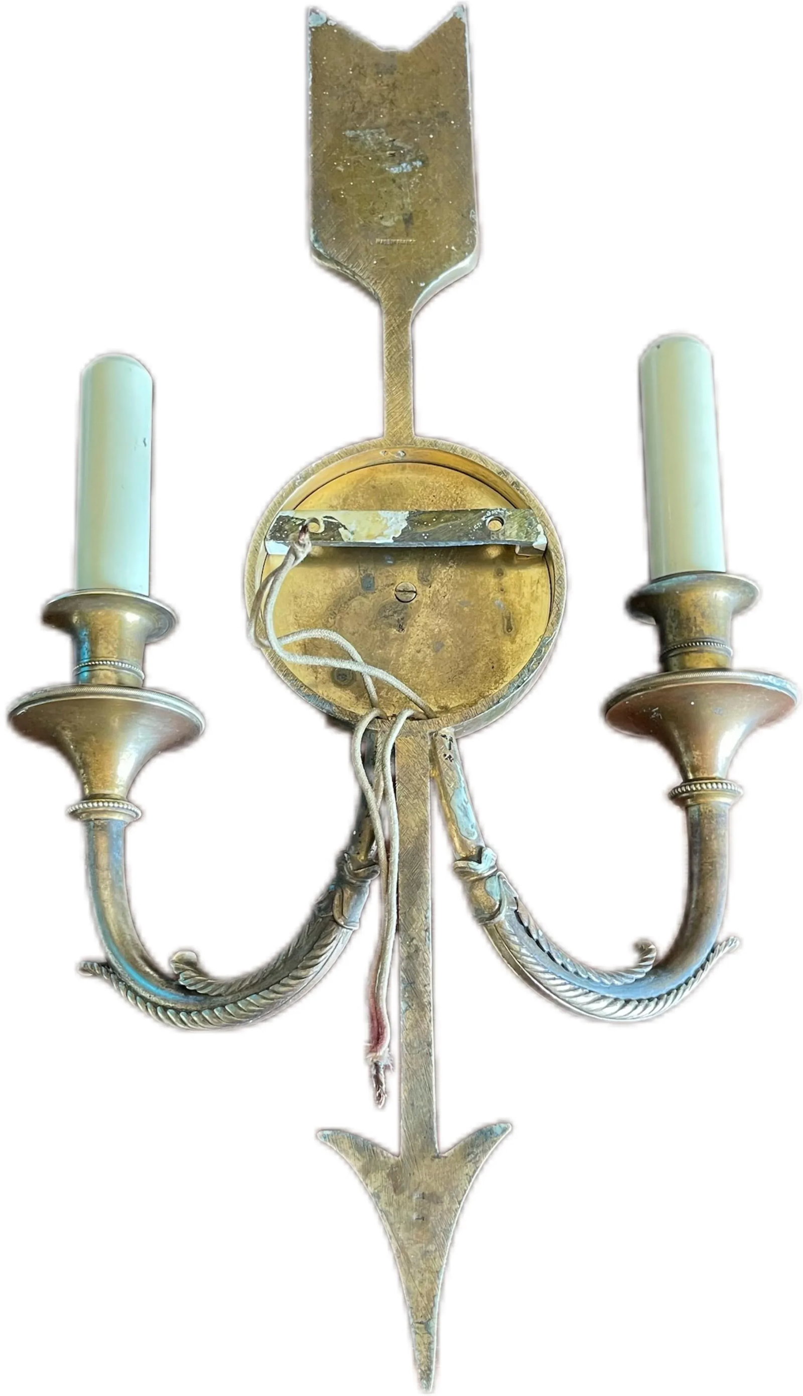 Early 20th Century French Bronze Empire Style With Lion Head and Arrow Sconce Light - 7