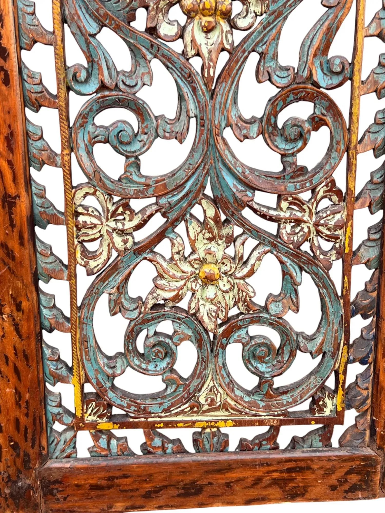 Antique Pierced Carved Wall Hanging Plaque - 6