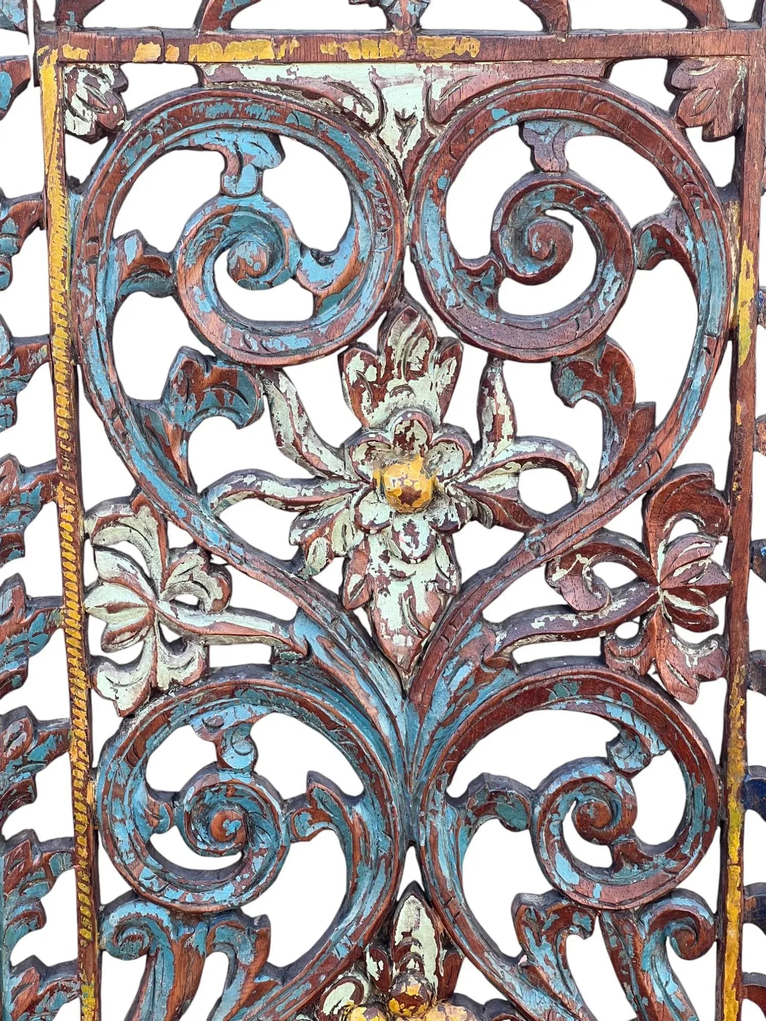 Antique Pierced Carved Wall Hanging Plaque - 8