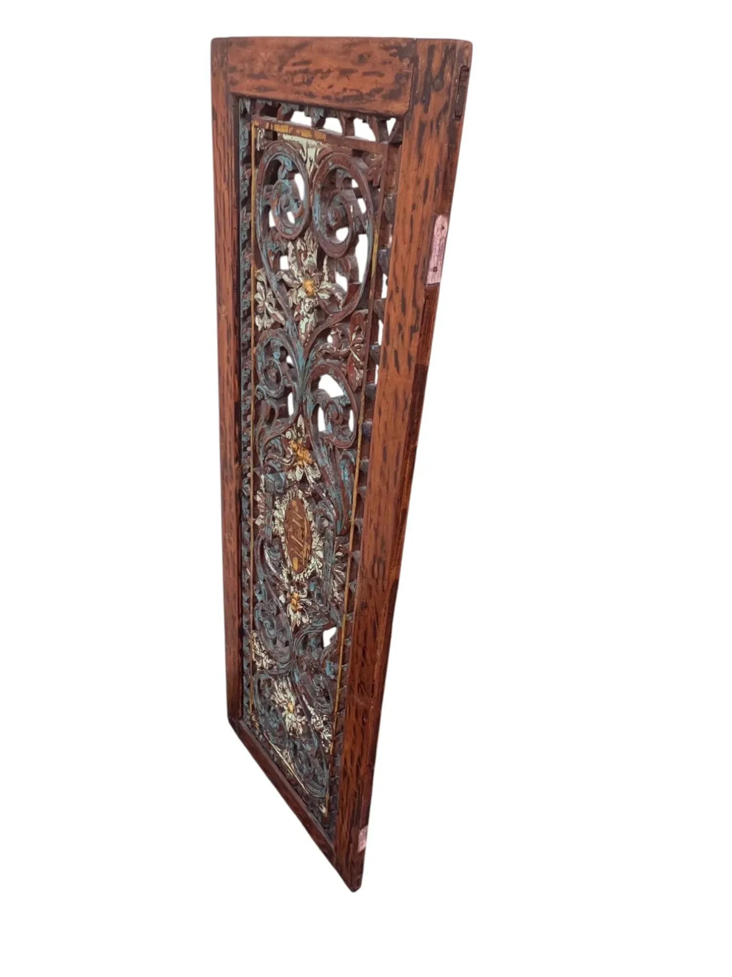 Antique Pierced Carved Wall Hanging Plaque - 9