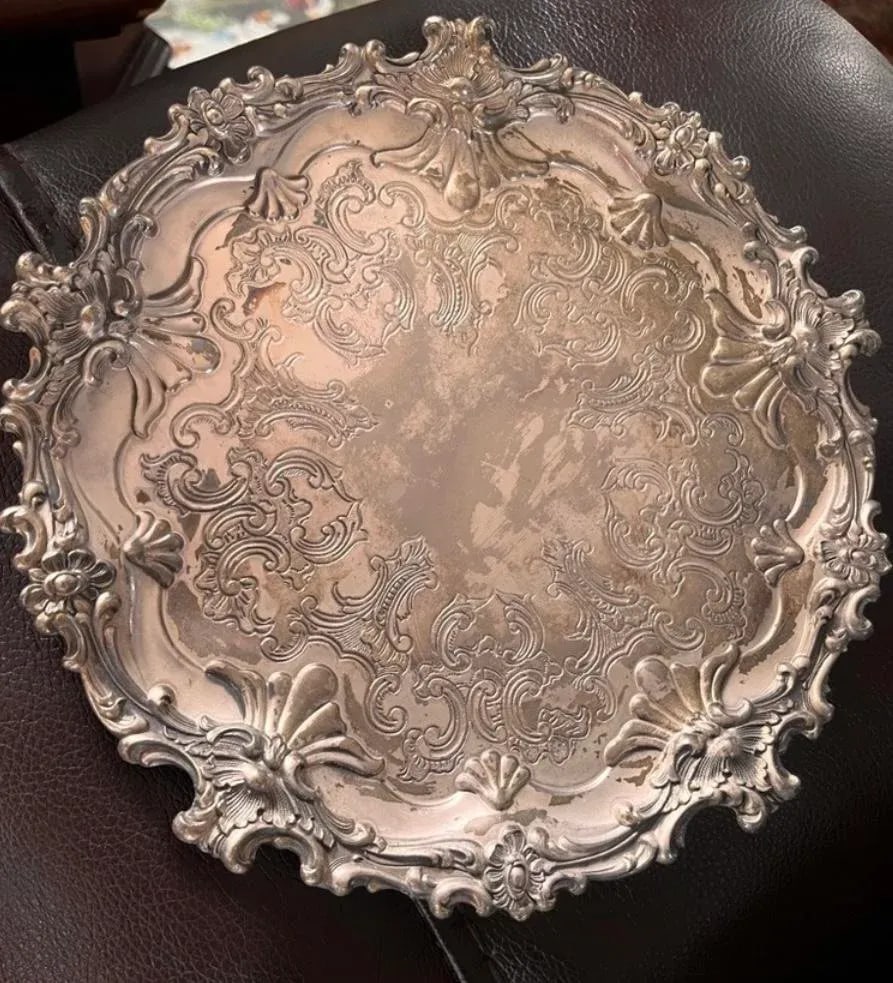 Silverplate Salver by Corbell & Co Round Tray - 2