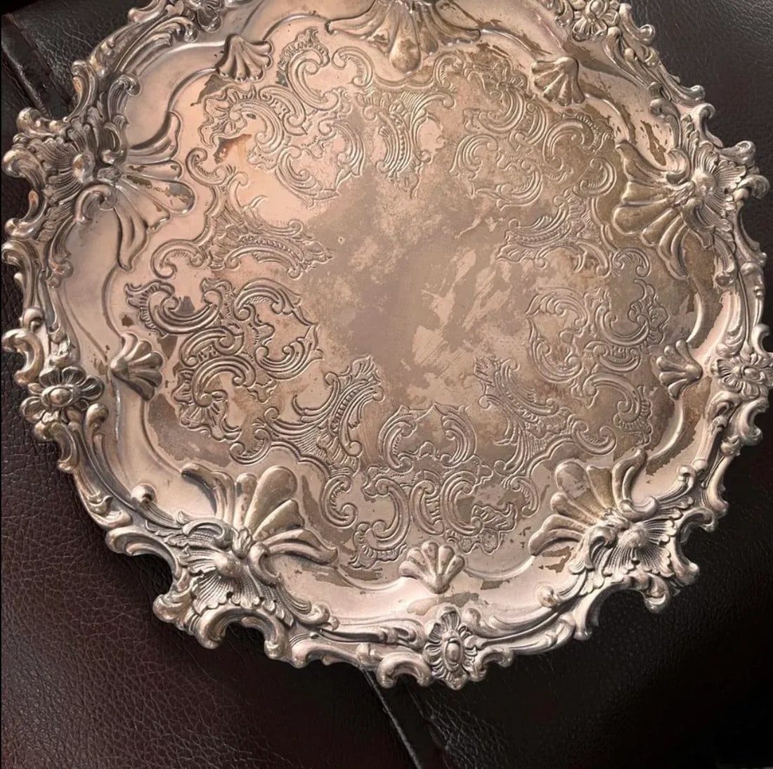 Silverplate Salver by Corbell & Co Round Tray - 6