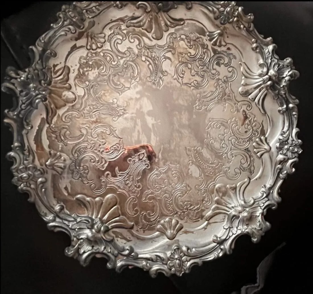 Silverplate Salver by Corbell & Co Round Tray - 8