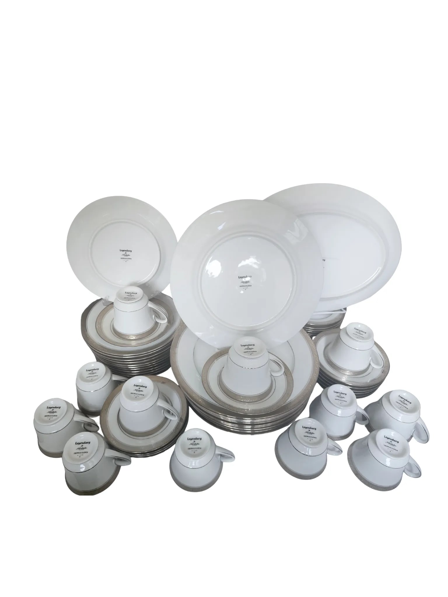 Vintage Noritake Crestwood Platinum China Set - 61 Pieces - Service for 12 - Legendary Line - 13