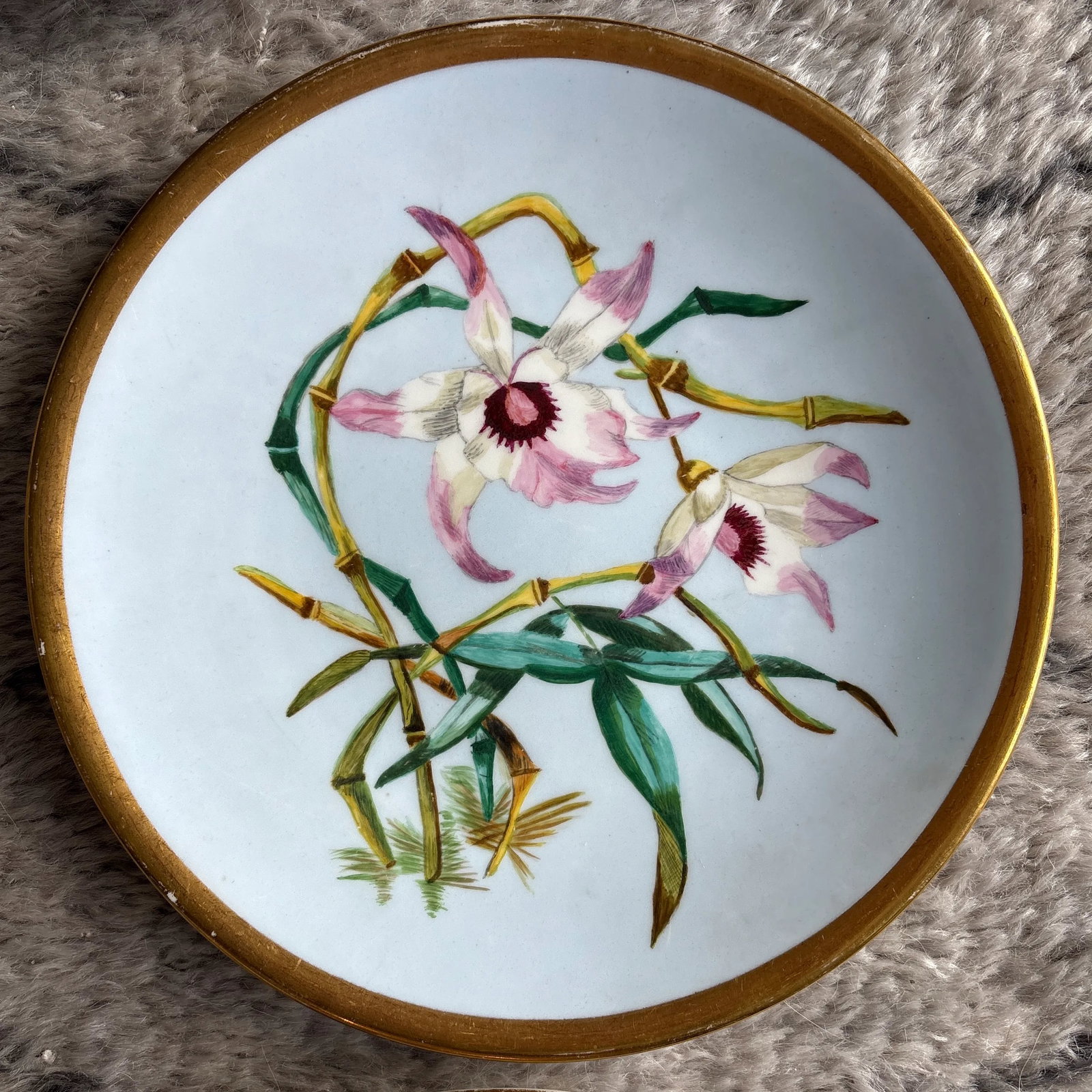 Late 19th Century Set of 5 Orchid Plates by Royal Crown Derby - 4