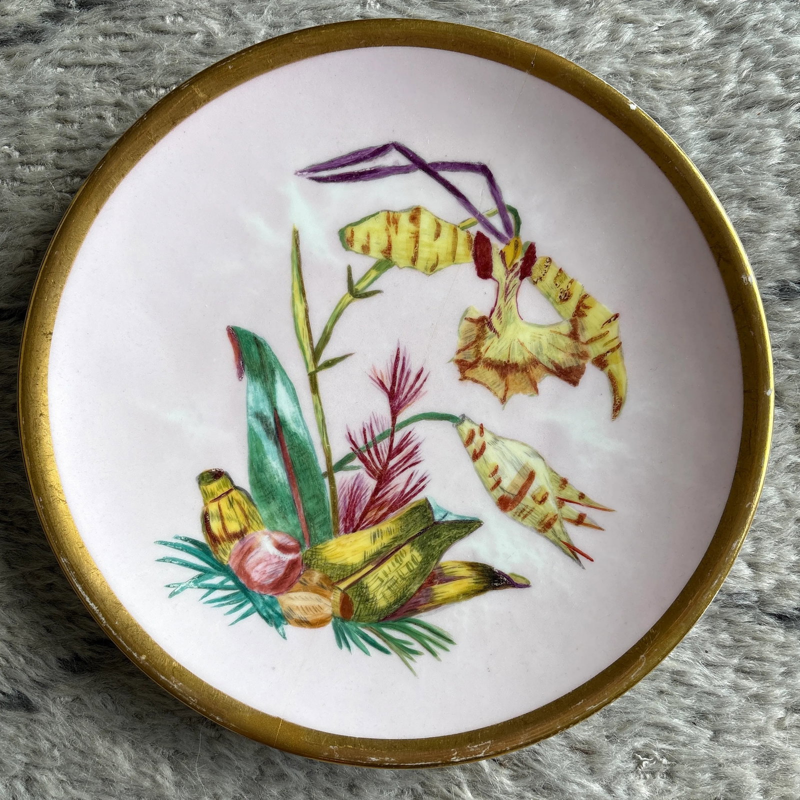 Late 19th Century Set of 5 Orchid Plates by Royal Crown Derby - 5