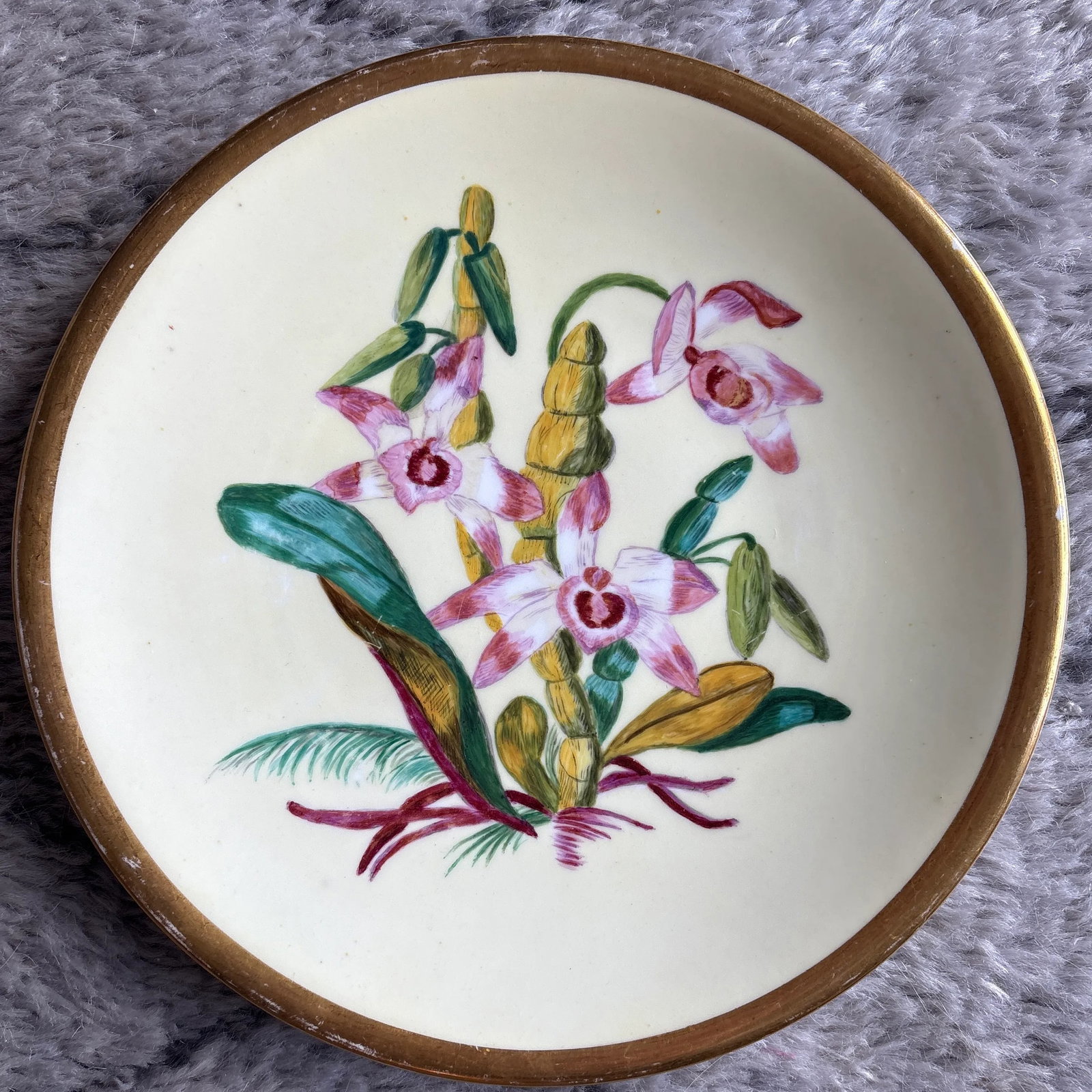 Late 19th Century Set of 5 Orchid Plates by Royal Crown Derby - 6