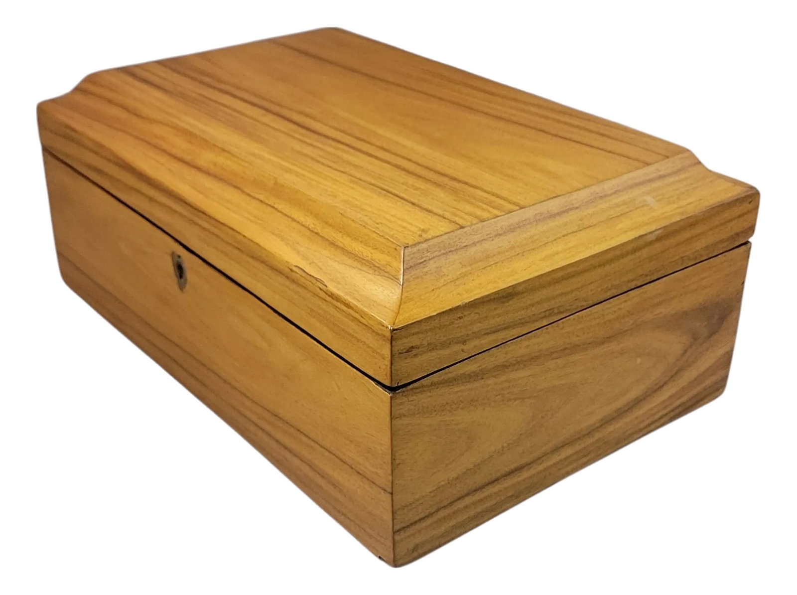Late 19th Century Blonde Mahogany Lidded Box (1 of 10)