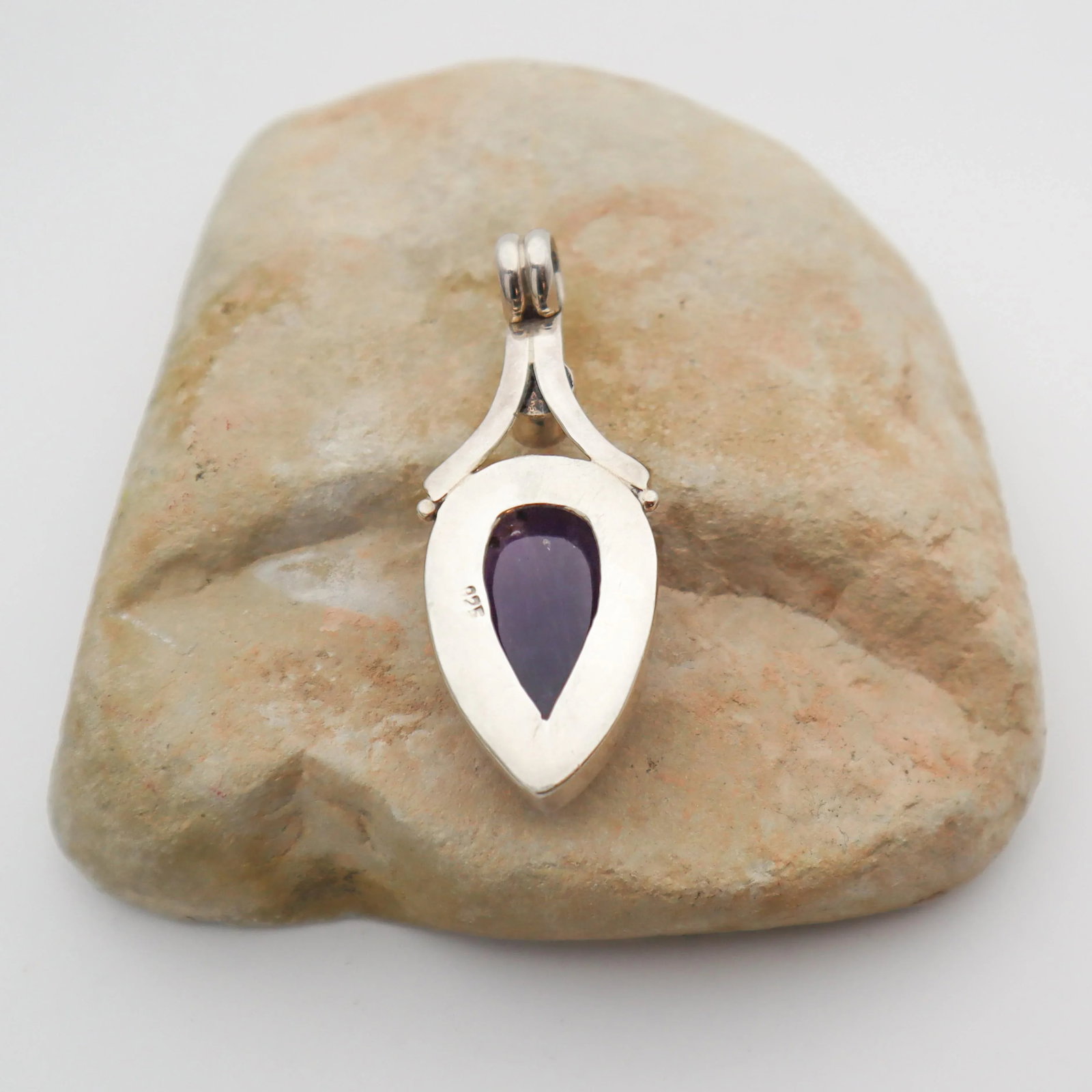 Vintage Amethyst With Pearl Sterling Silver Pendant - 5