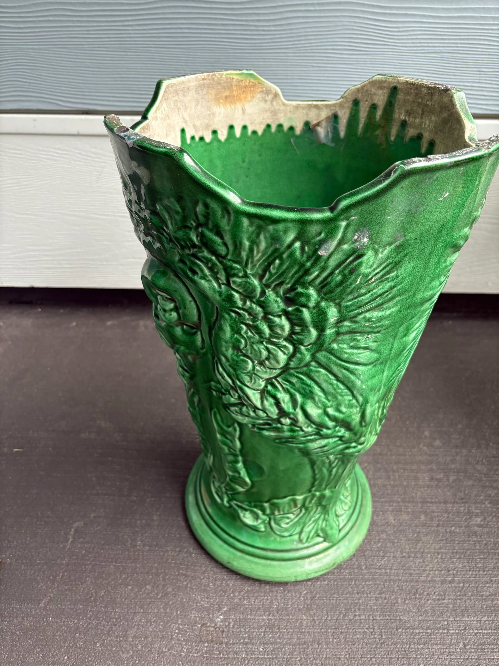 Green Cherub Pedestal for Jardinere - 10