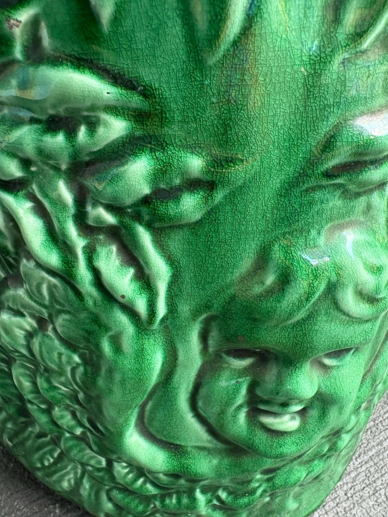 Green Cherub Pedestal for Jardinere - 6