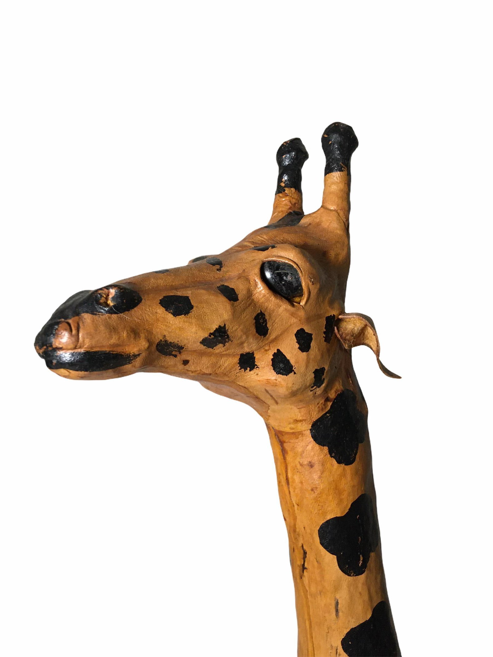 Vintage Leather-Clad Giraffe Figurine - 10