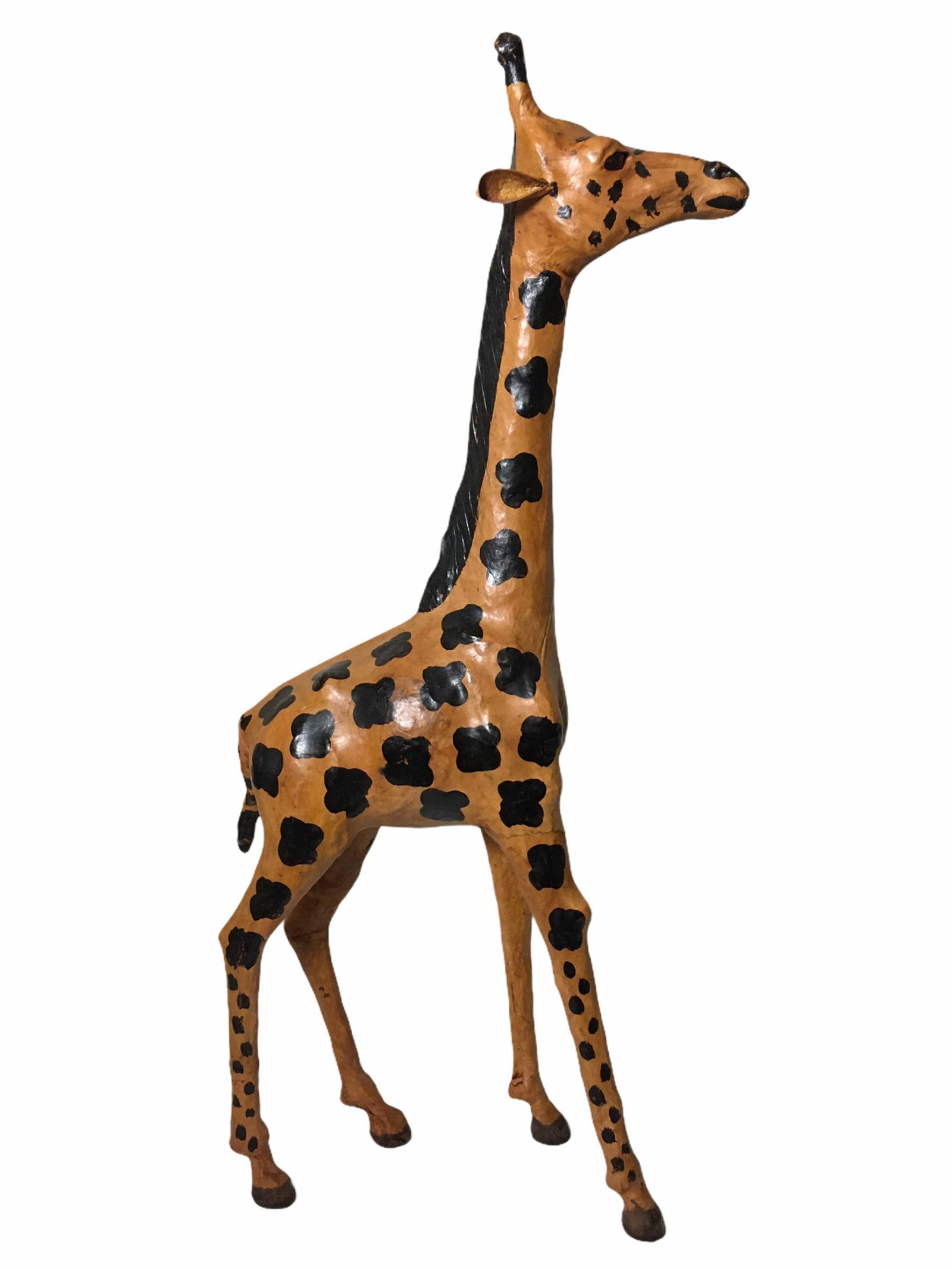 Vintage Leather-Clad Giraffe Figurine - 12