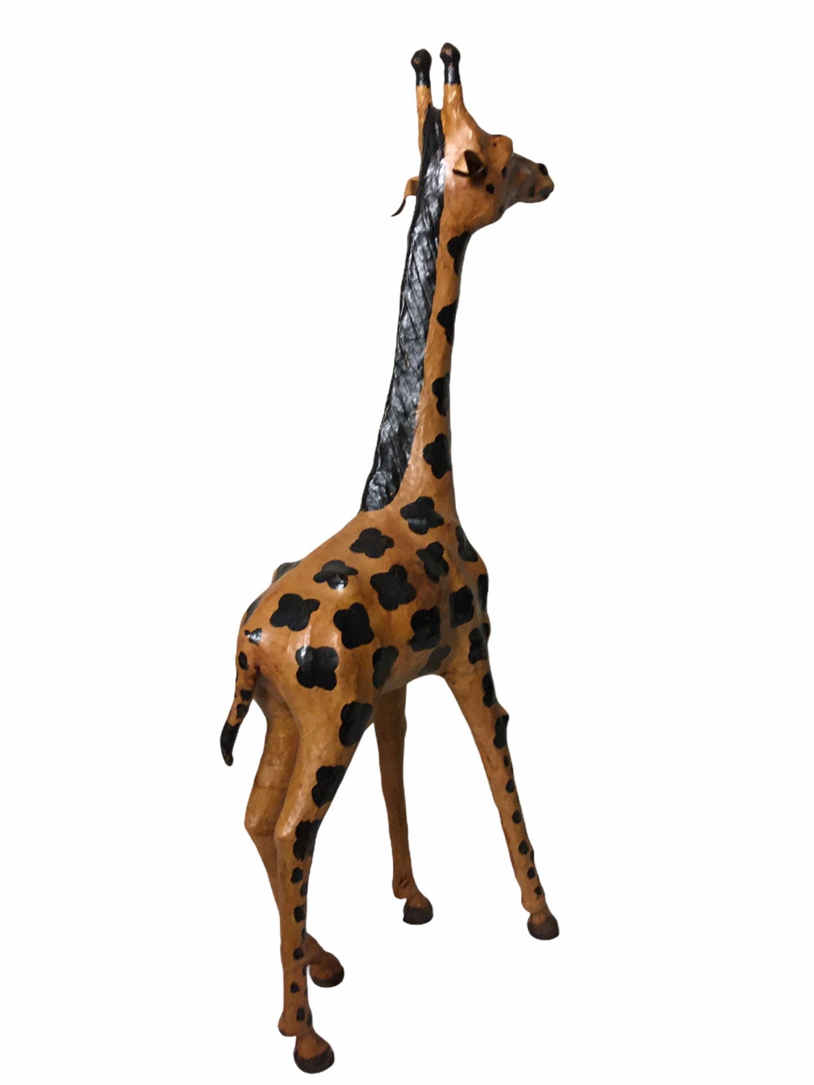 Vintage Leather-Clad Giraffe Figurine - 2