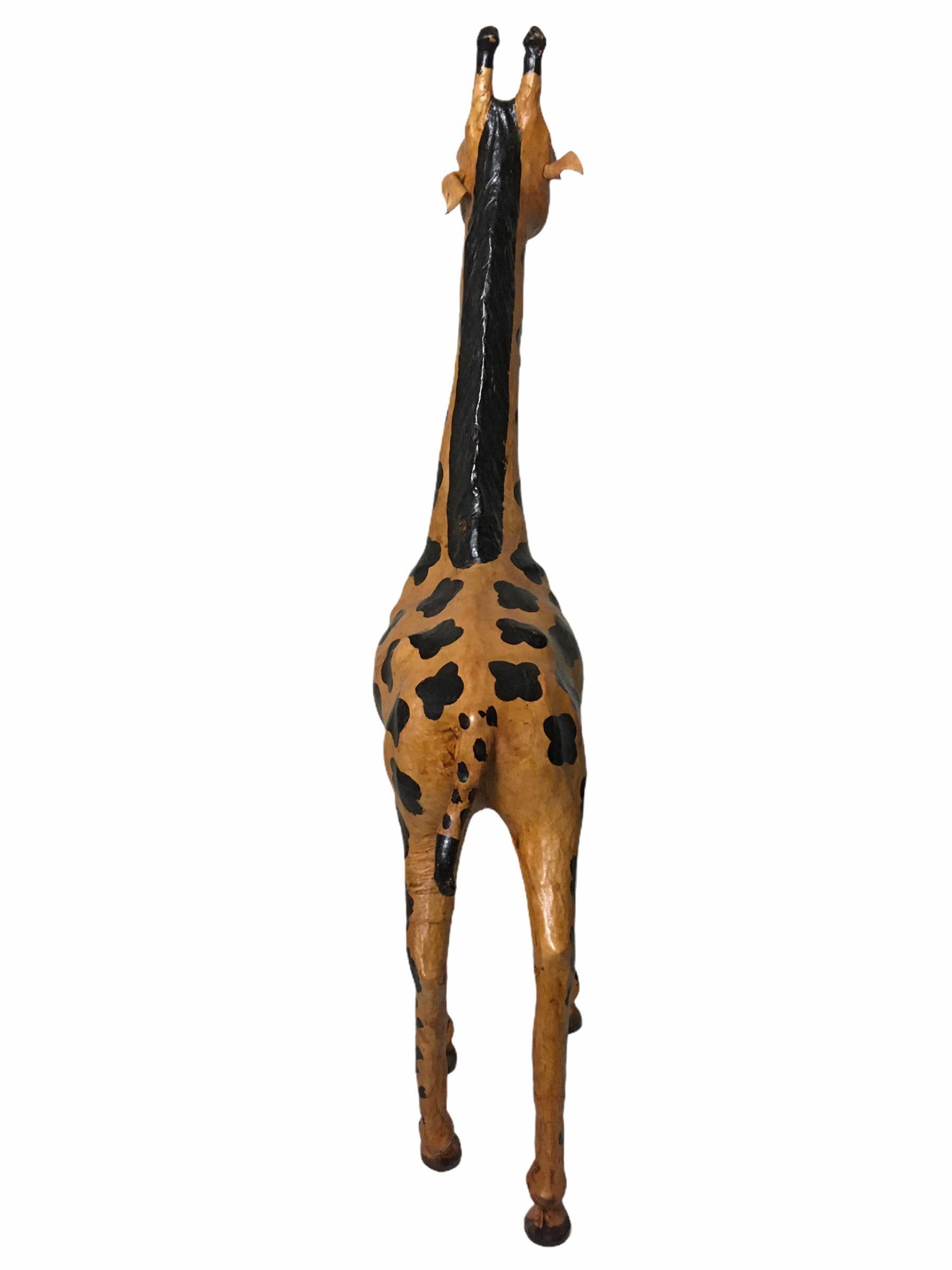 Vintage Leather-Clad Giraffe Figurine - 3