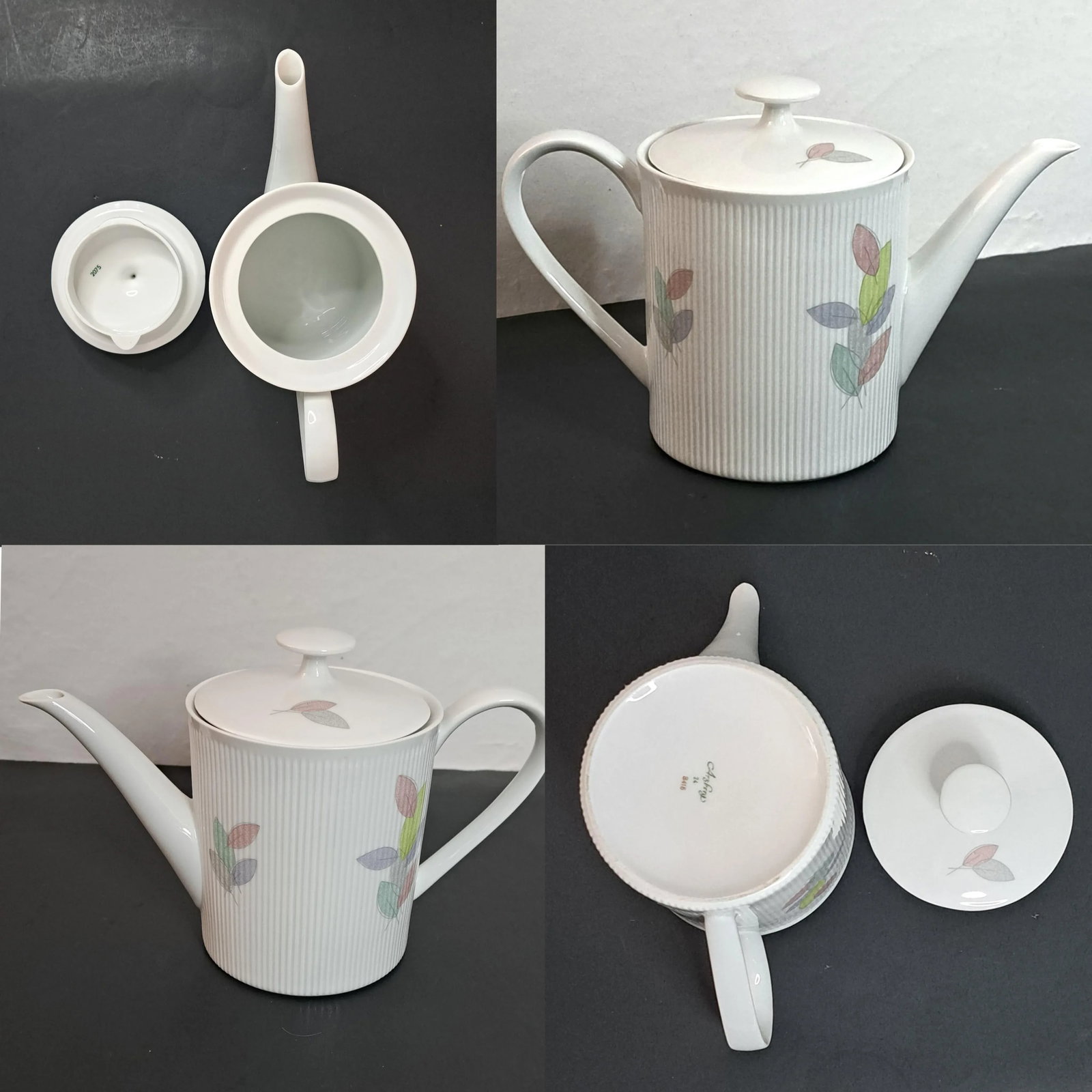 Early 20th Century Arzberg Germany 17 Piece Tea Dessert Set Arz3415 Bone China Leaves - 4