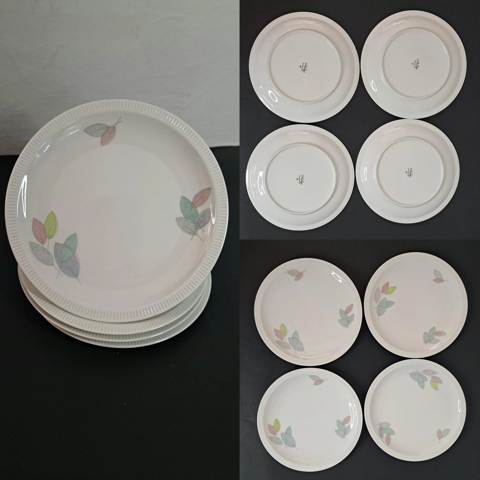 Early 20th Century Arzberg Germany 17 Piece Tea Dessert Set Arz3415 Bone China Leaves - 6