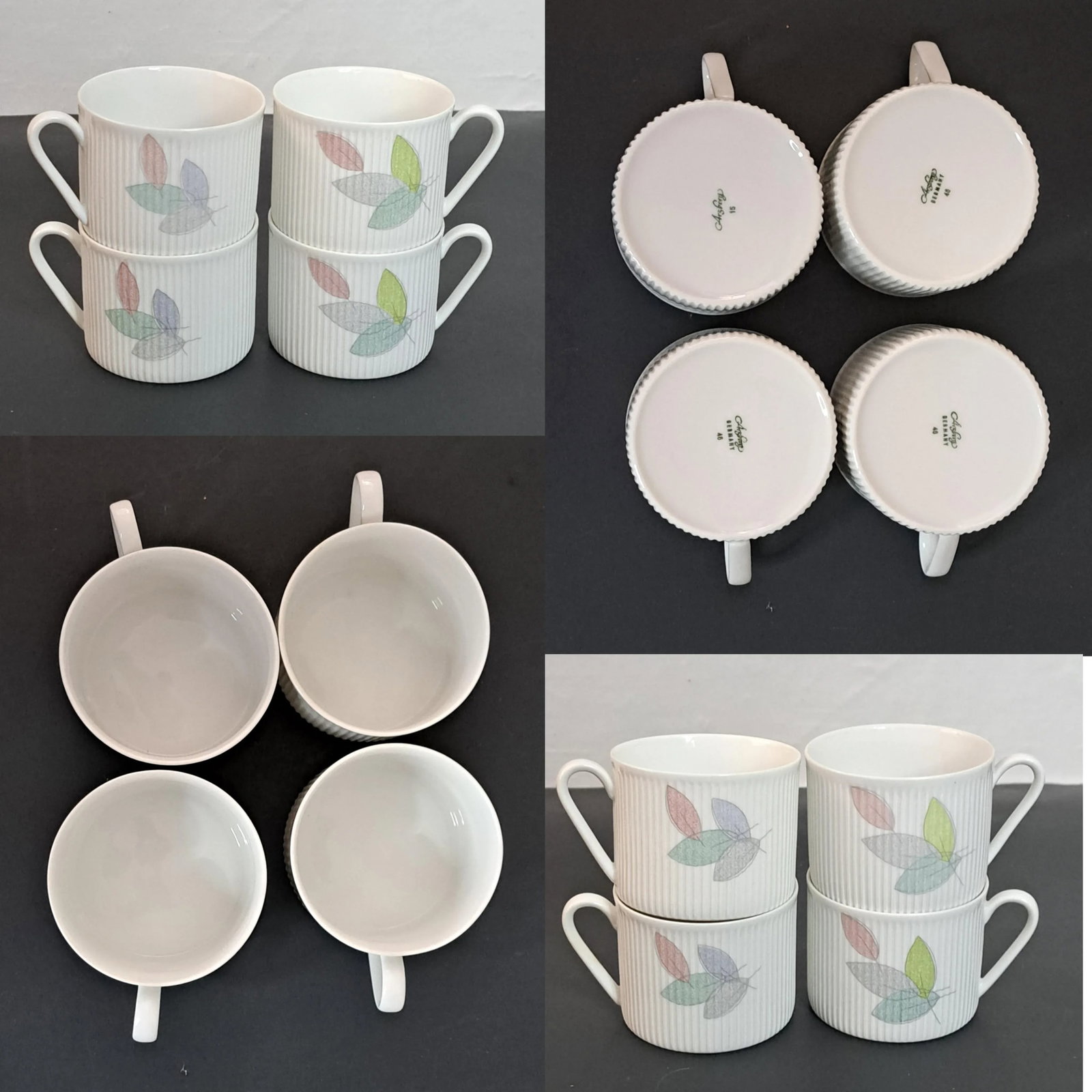 Early 20th Century Arzberg Germany 17 Piece Tea Dessert Set Arz3415 Bone China Leaves - 9