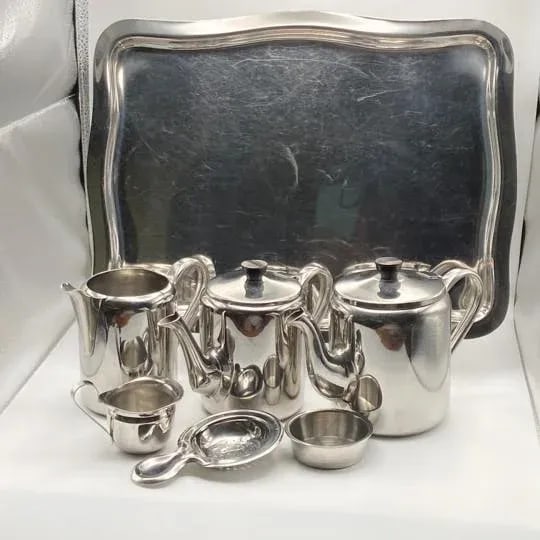 6-Piece Besozzi Y Garcia Argentina Stainless Steel Coffee and Tea Set With Additional Stainless Stee - 4