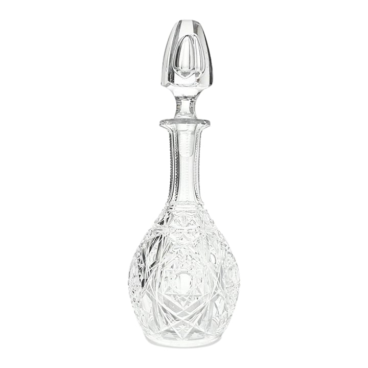 1980s Baccarat "Lagny" Crystal Short Wine Cordial Liquor Decanter: Baccarat "Lagny" Crystal Short Wine Cordial Liquor Decanter 10 1/4" Signed Excellent condition. No chips, cracks, or fleabites. However, stopper may not be original to the piece. Height (Base to