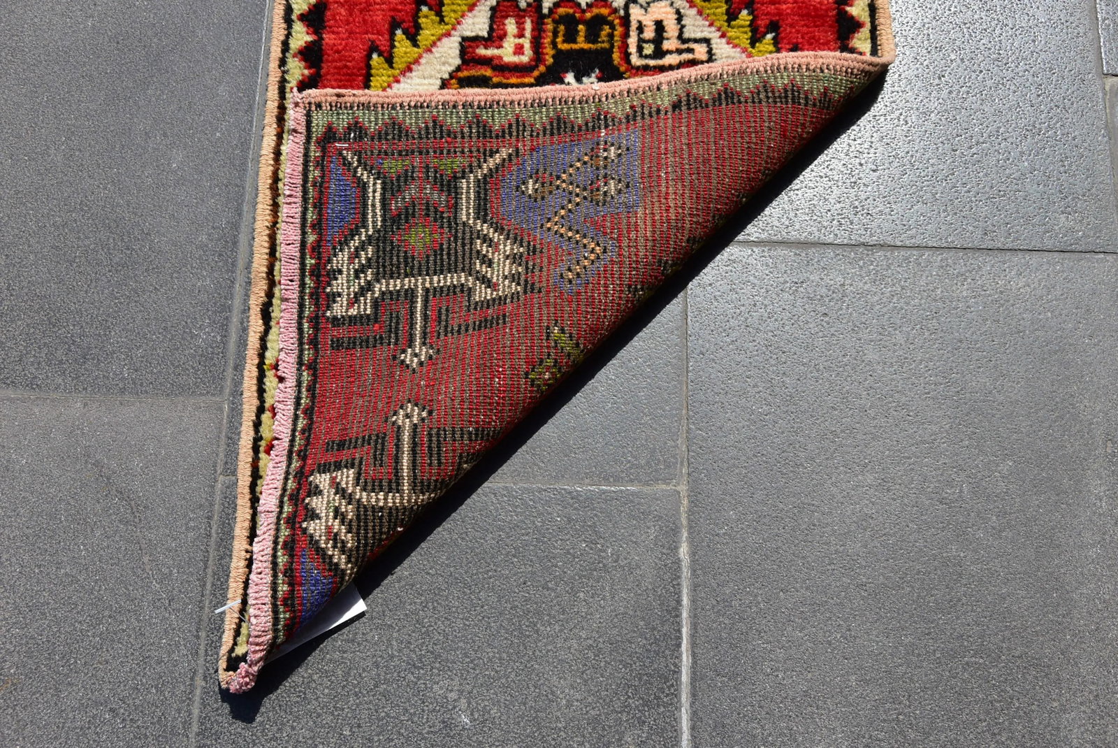 1950s Vintage Turkish Handmade Oushak Doormat Rug - 10