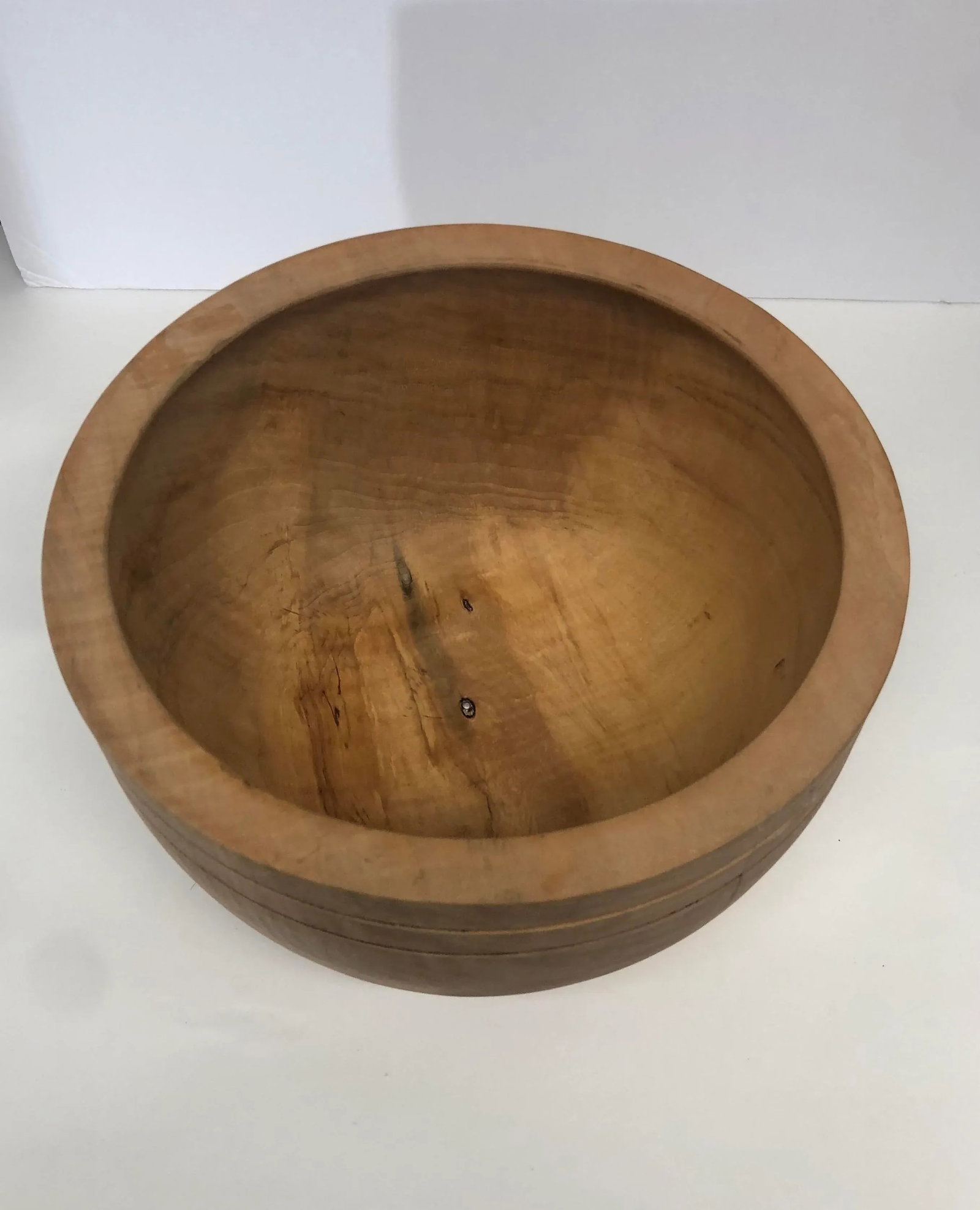 Cherry Turned Bowl With Nail Signed - 2