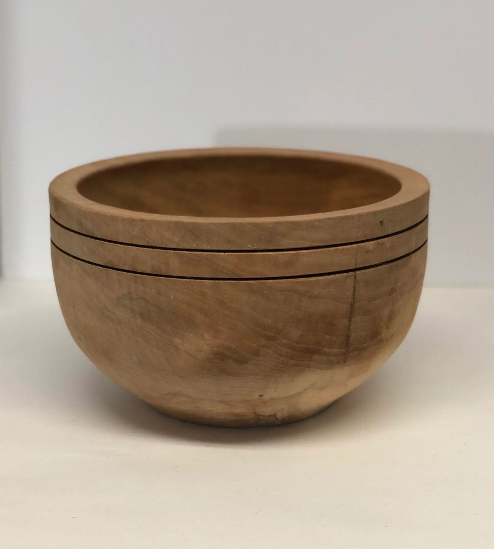 Cherry Turned Bowl With Nail Signed - 5