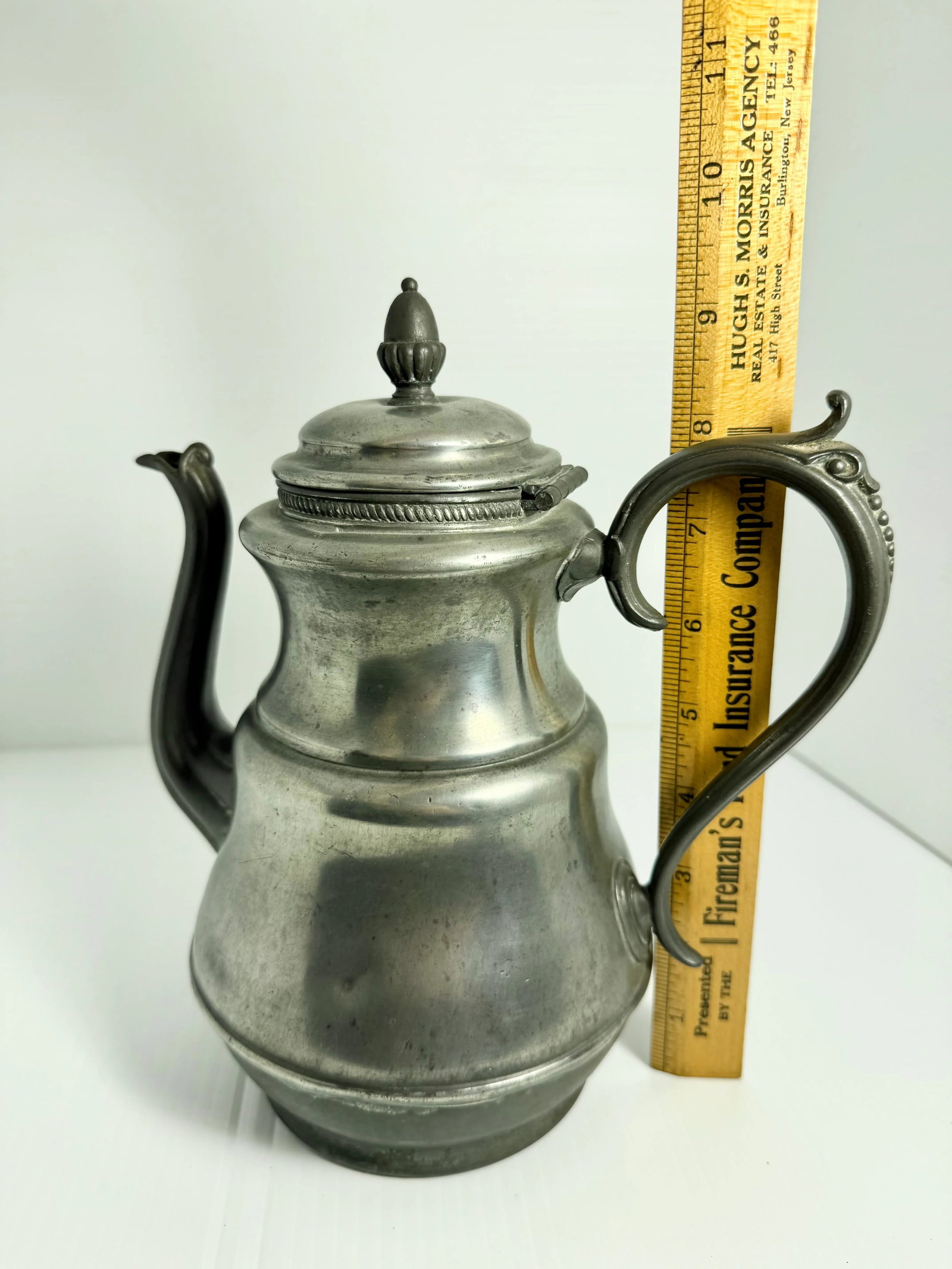 Civil War Era Pewter Coffee Pot (E. B. Manning Patent June 1862) - 11