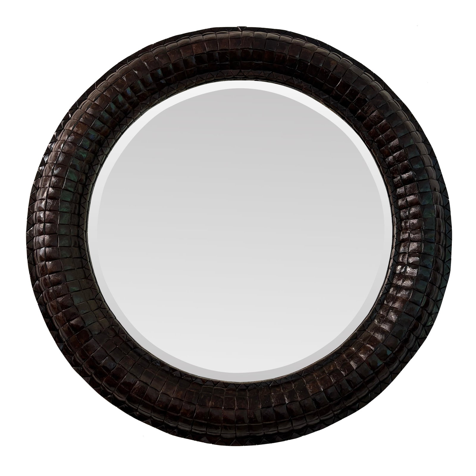 Vintage Large Coconut Shell Round Mirror (1 of 11)
