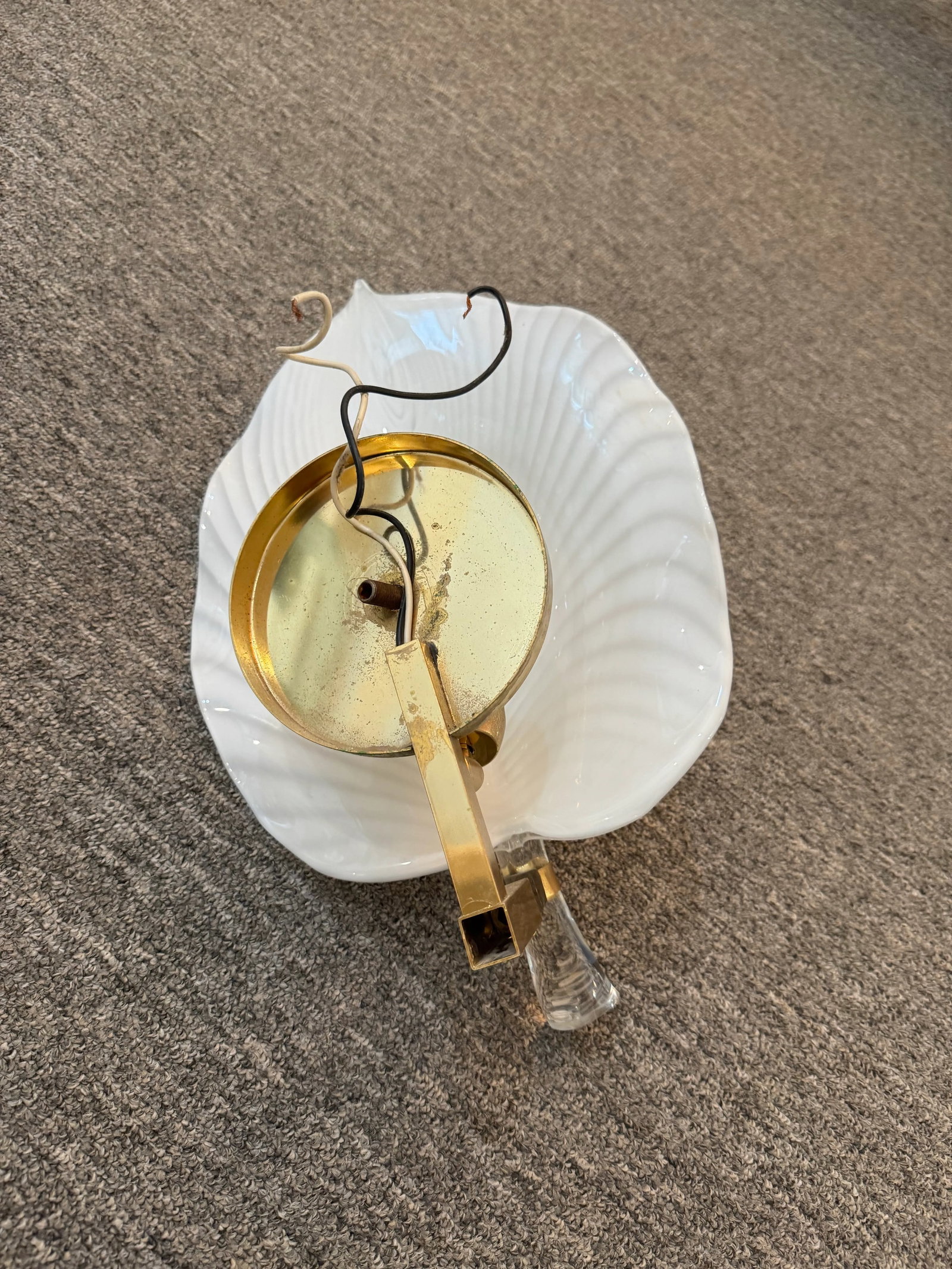 Late 20th Century Pair of Murano Glass Gold Leaf Sconces - 5