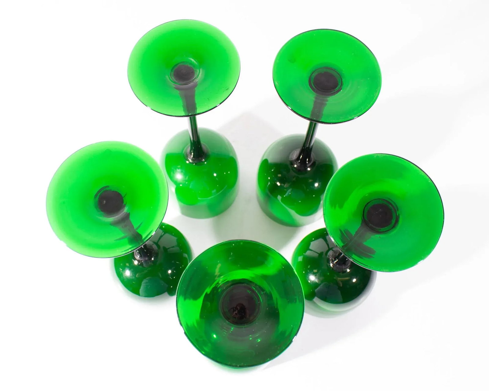 Carlo Moretti Cased Green 9.5" Wine Glasses, Set of Five - 3