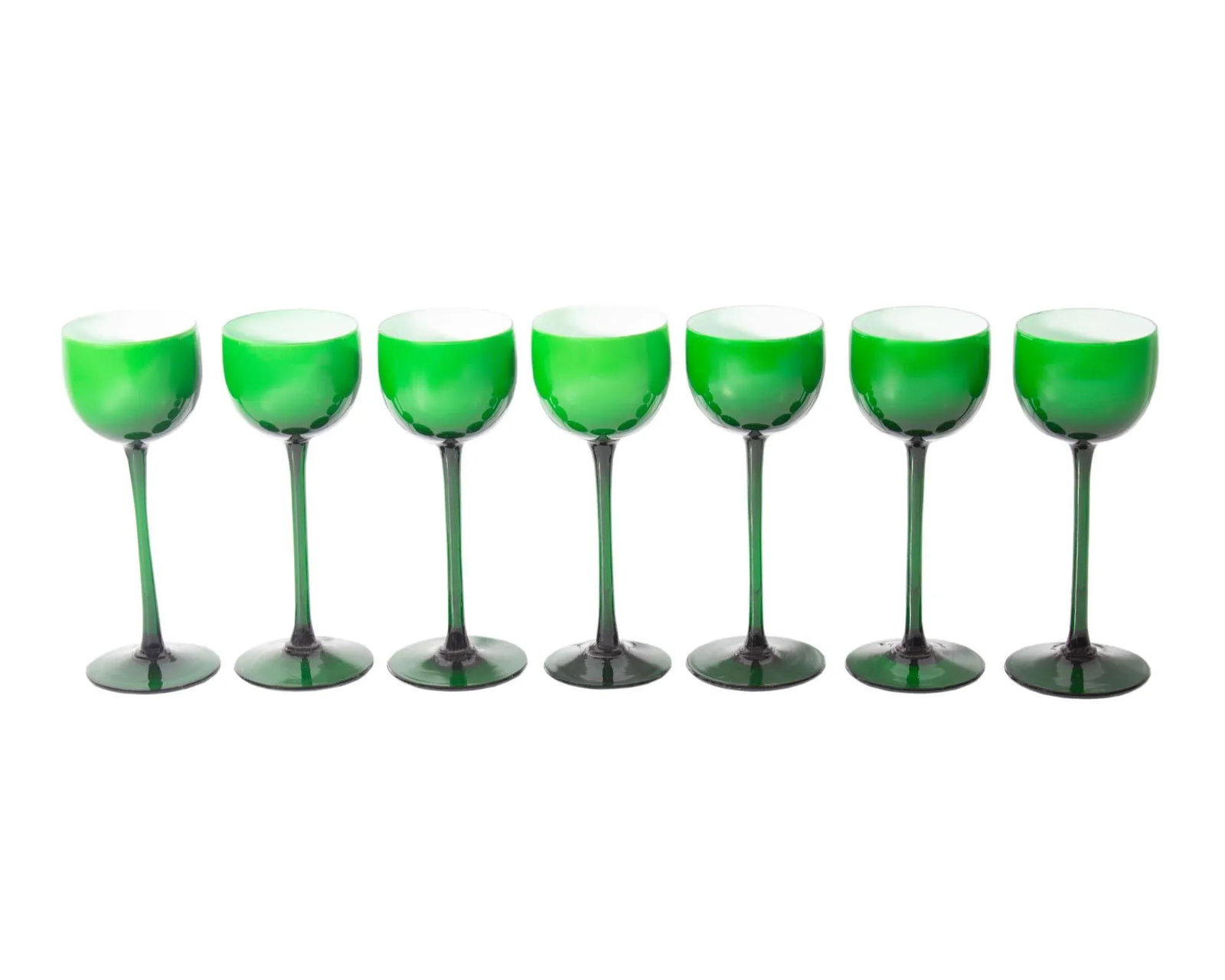 Carlo Moretti Cased Green 6.75" Glasses, Set of Seven - 2