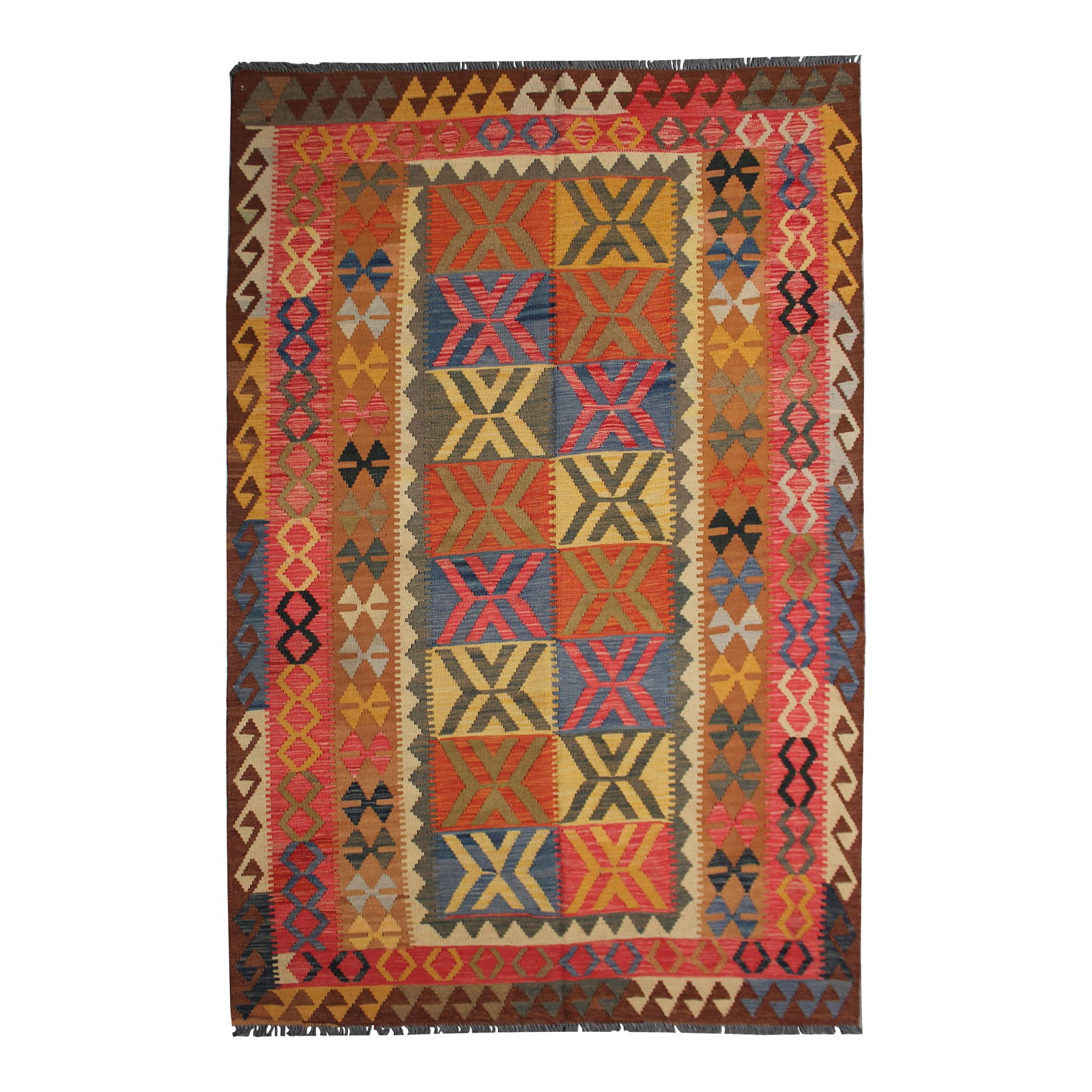 Hand Knotted Traditional Maimana Kilim - 5'4" X 8'0" (1 of 4)
