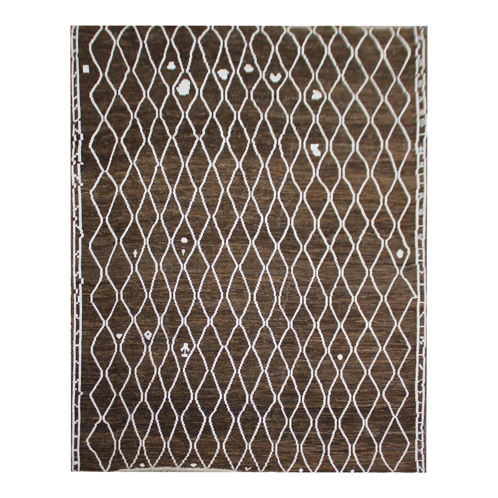 Hand Knotted Navajo Design Wool Rug. 9'3" X 12": Hand knotted of top quality natural dyed wool and cotton in Afghanistan. This unique and innovative Navajo style Rug is an eye catching example that beautifully showcases some of the stunning modern