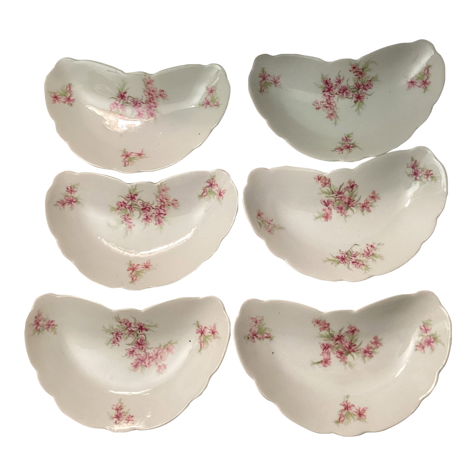 Early 1900s Set of 6 Haviland Limoges Schleiger 151 Bone Dishes (1 of 4)