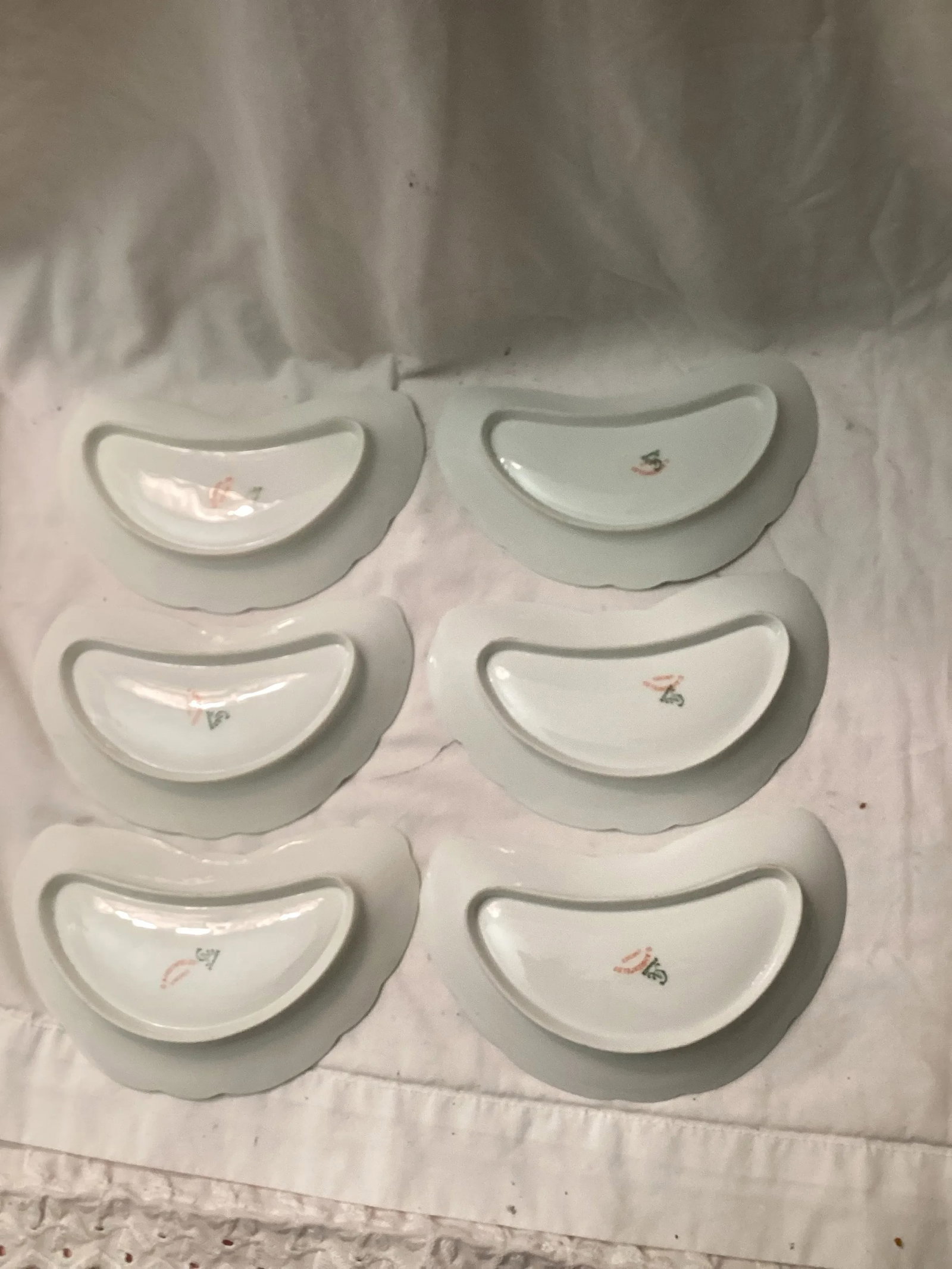 Early 1900s Set of 6 Haviland Limoges Schleiger 151 Bone Dishes - 2