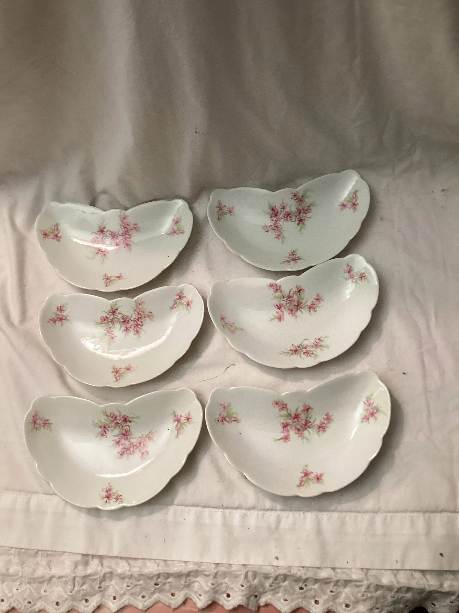 Early 1900s Set of 6 Haviland Limoges Schleiger 151 Bone Dishes - 4