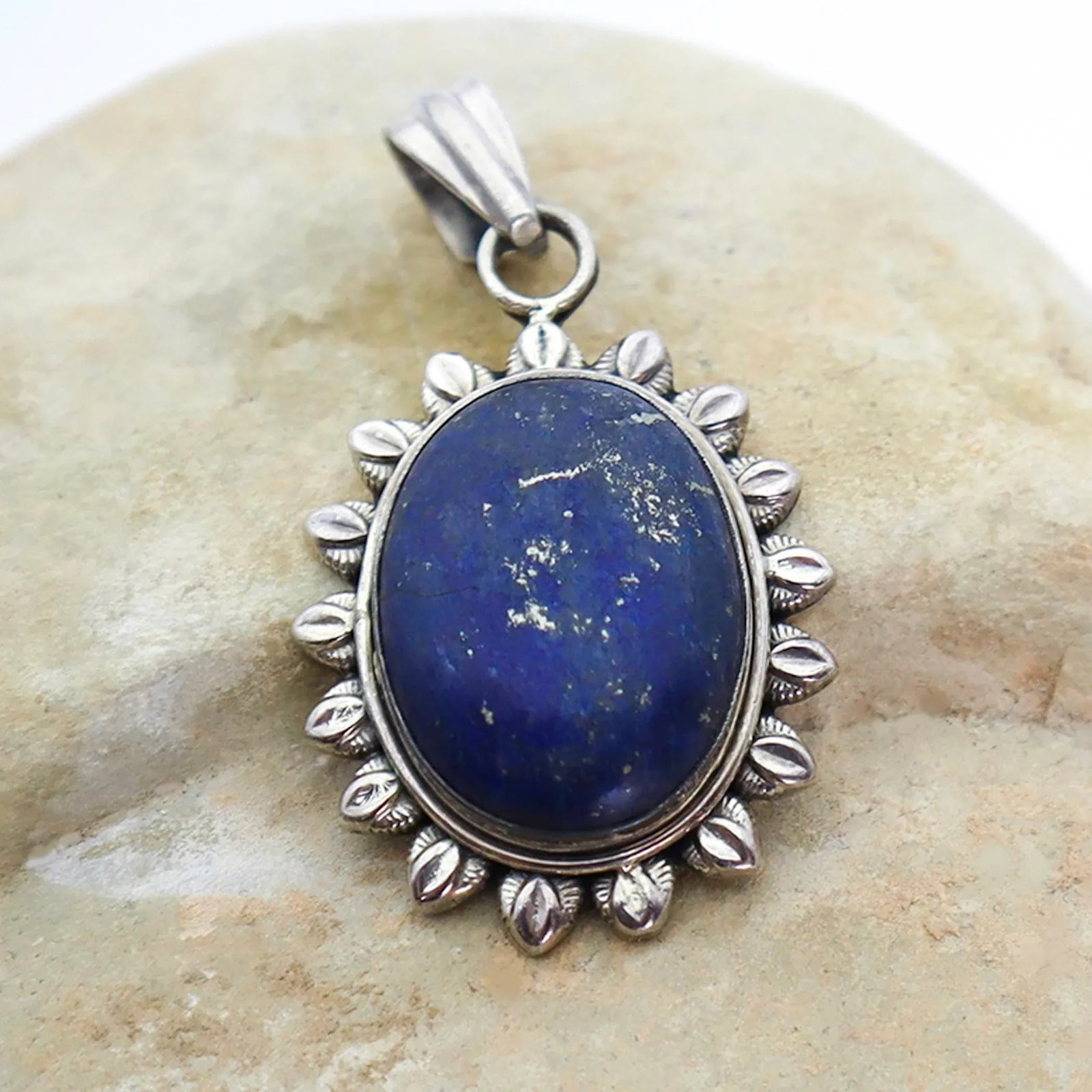 Vintage Lapis Lazuli in Sterling Silver Starburst - 2