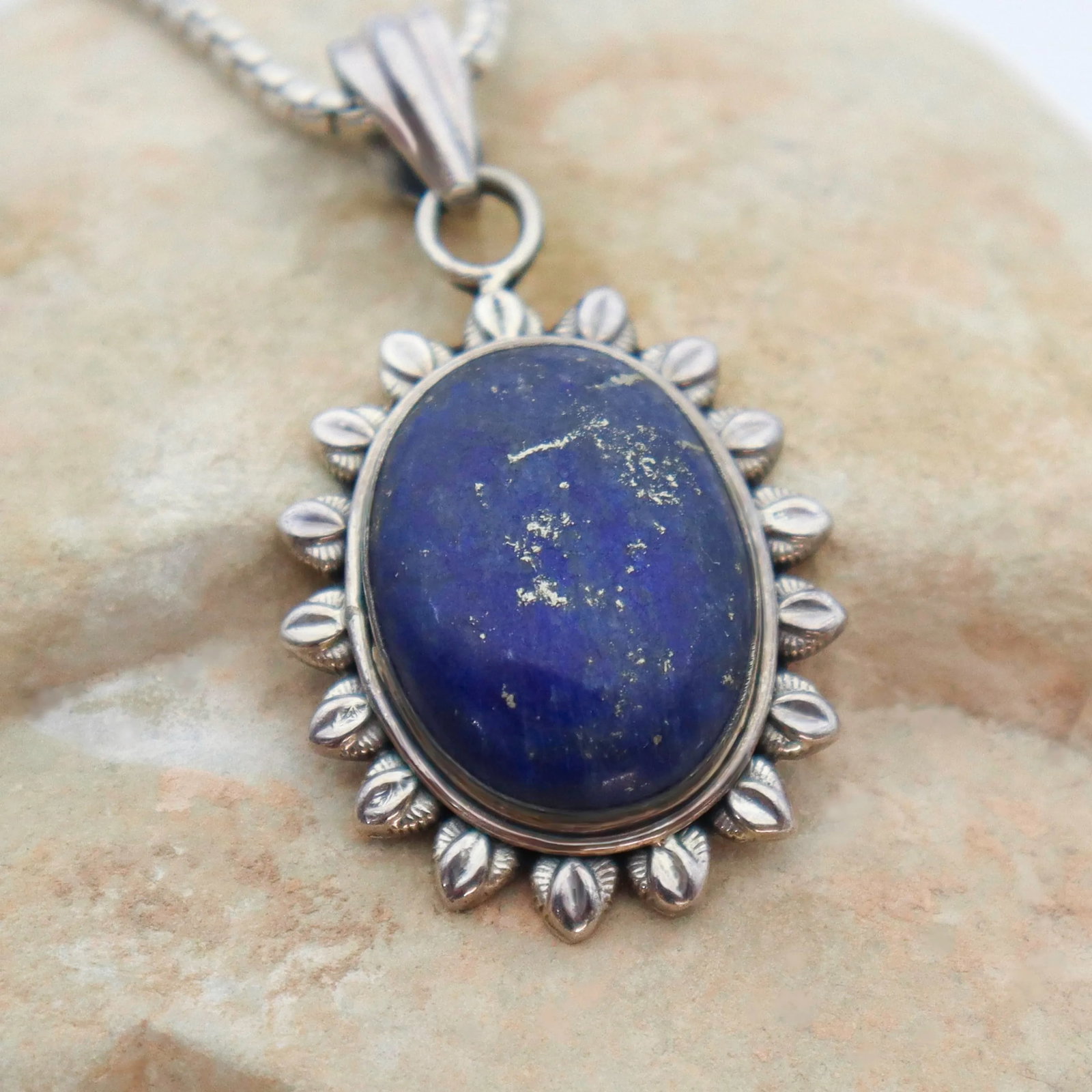 Vintage Lapis Lazuli in Sterling Silver Starburst - 3