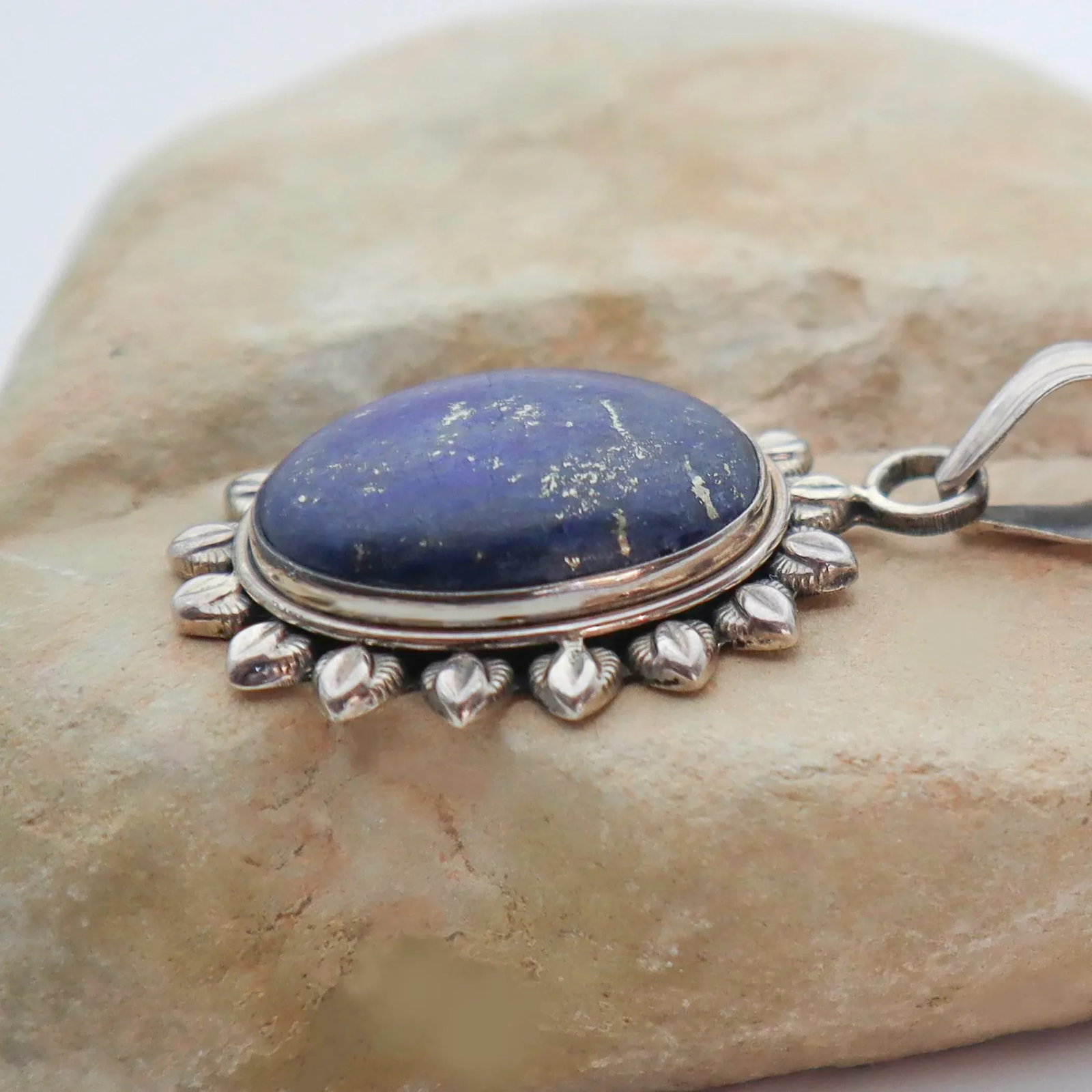Vintage Lapis Lazuli in Sterling Silver Starburst - 5