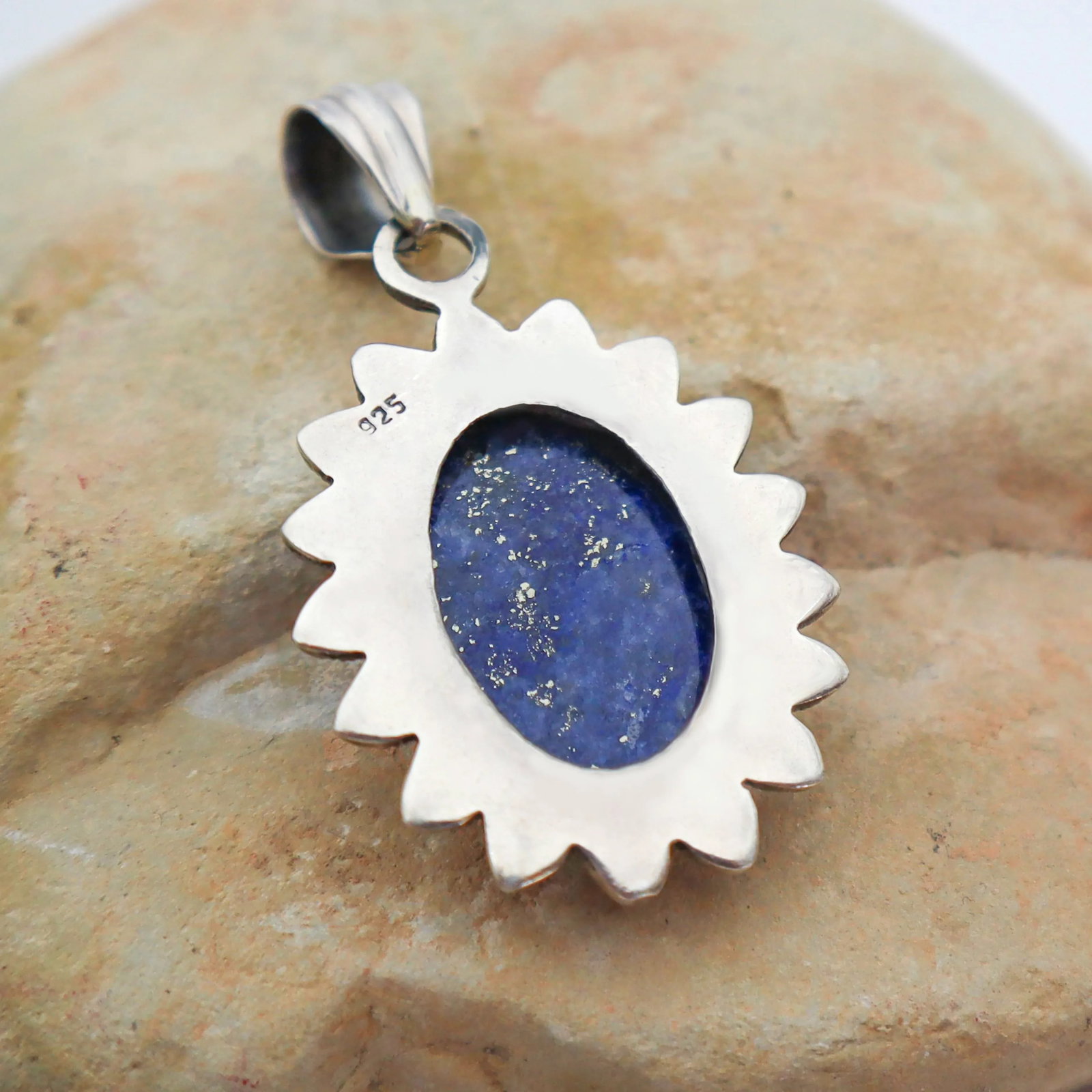 Vintage Lapis Lazuli in Sterling Silver Starburst - 7
